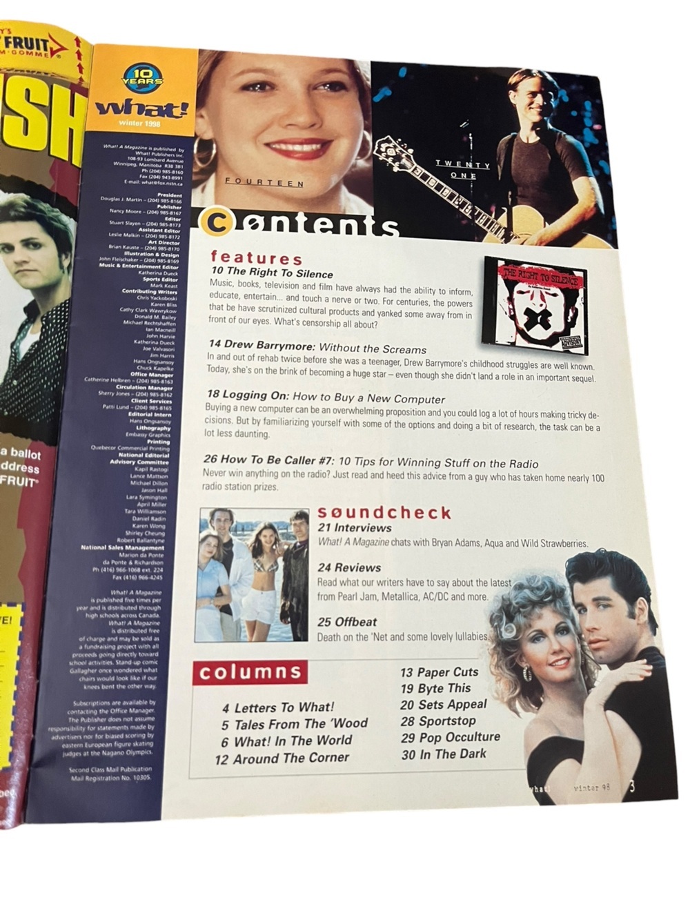 Vintage What! A Magazine Winter 1998 Wedding Singer Drew Barrymore - Picture 3 of 5
